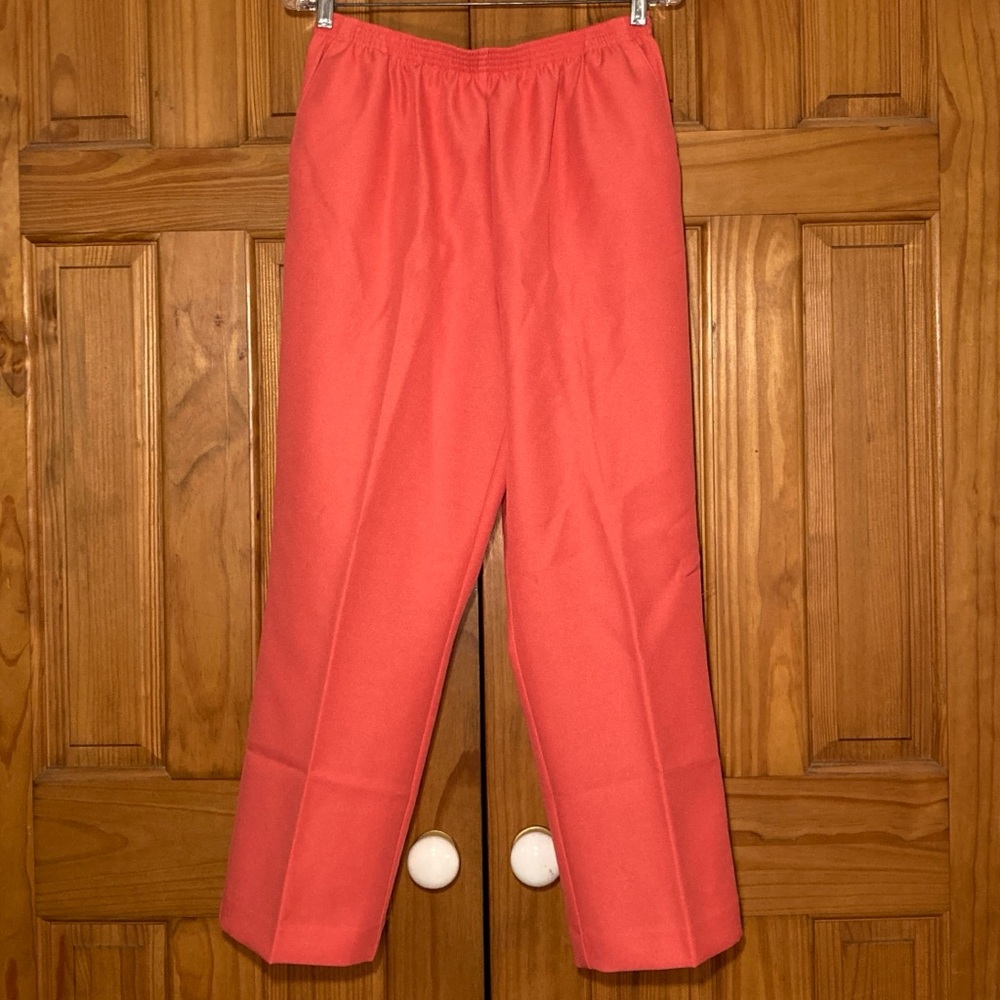 NWOT Alfred Dunner Vintage 90s Pull On Pants Elastic Waist Salmon Size 14